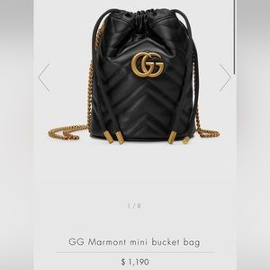 Authentic Gucci GG Marmont Mini Bucket Bag- Great Condition-accepting offers